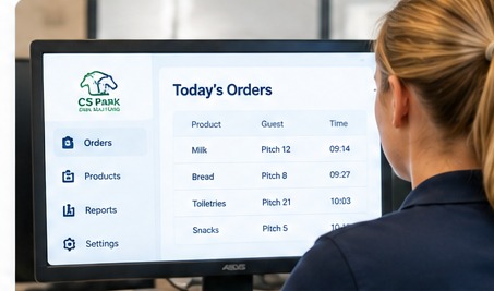 Park staff using the order dashboard